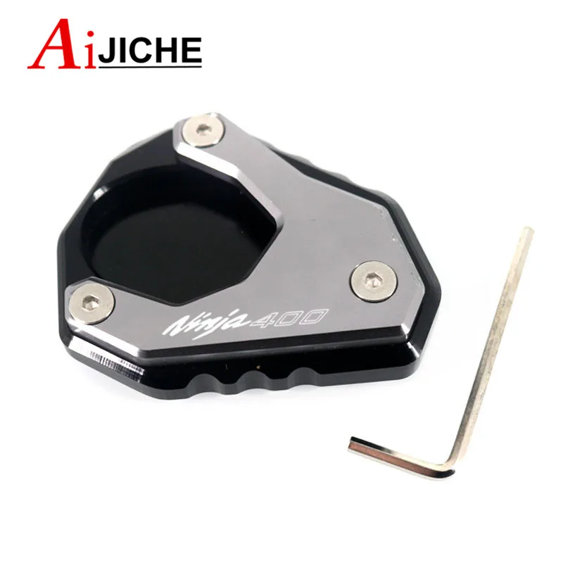 For KAWASAKI NINJA400 NINJA 400 Z400 2018 2019 2020 Motorcycle CNC Kickstand Foot Side Stand Extension Pad Support Plate Enlarge |