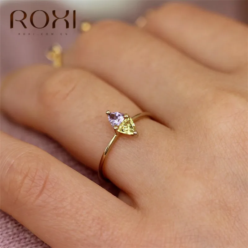 ROXI модное роскошное кольцо из разноцветного золота с цирконием, женское кристаллическое Украшение «конский глаз», изящное обручальное кольцо со стразами, ювелирные изделия