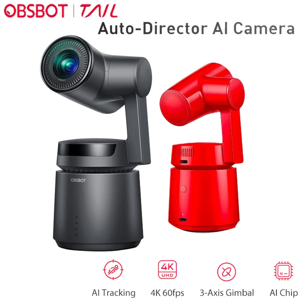 OBSBOT Tail Auto Director Ai Camera 4K видеокамера AI отслеживание съемки 1850 мАч 360 4k 60fps
