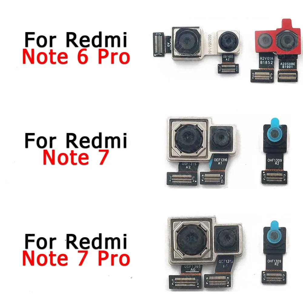 

Original Front Back Camera For Xiaomi Redmi Note 7 6 Pro Rear Frontal Small Selfie Camera Module Repair Replacement Spare Parts
