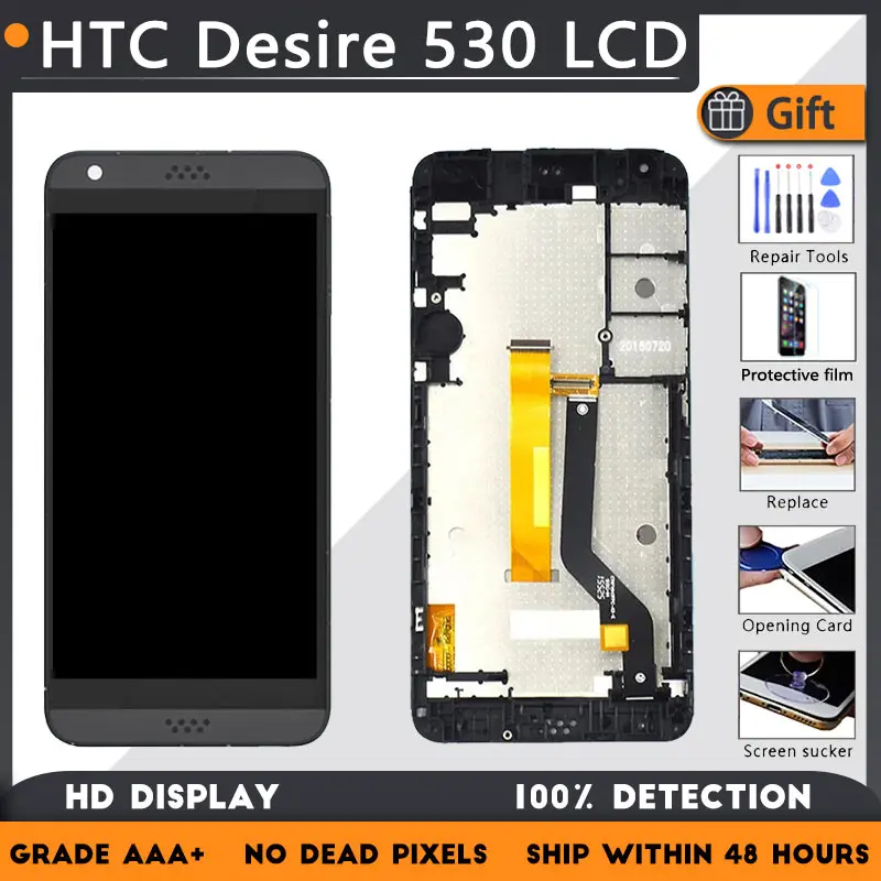 

For HTC Desire 530 LCD screen assembly with front case touch glass,D530u LCD Display original Black White