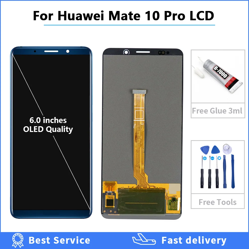 OLED качественный ЖК-дисплей для huawei mate 10 Pro BLA-L09 BLA-L29 сенсорный экран Сенсорное стекло дигитайзер сборка протестирована с 2 подарками
