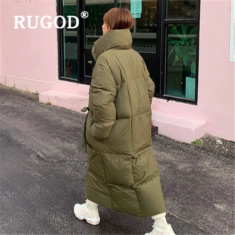 RUGOD осень зима новый стиль Шикарный утолщенный пуховик сплошной цвет теплое