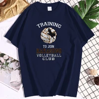 cotton haikyuu karasuno volleyball club print t shirt men loose branded clothes casual summer tshirt vintage design mans t shirt