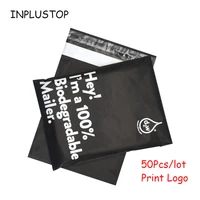 new 50pcs black eco courier bag pouch bags 100 d2w biodegradable express bag waterproof self seal clothing mailer postal bags