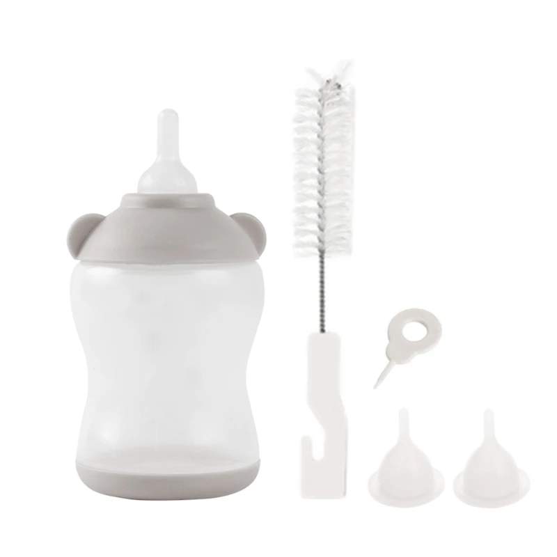 

100ml Puppy Kitten Feeding Bottle Kit Pet Milk Bottle Feeder With Cleaning Brush