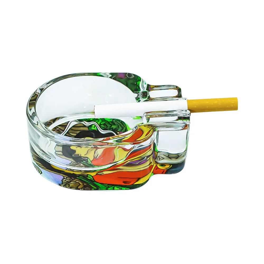 

Hot Selling Ladies Skull Glass Ashtray 71 Mm Multi-pattern Slotted Ashtray Desk Home Accessories Men Gadgets Gifts for Boyfriend