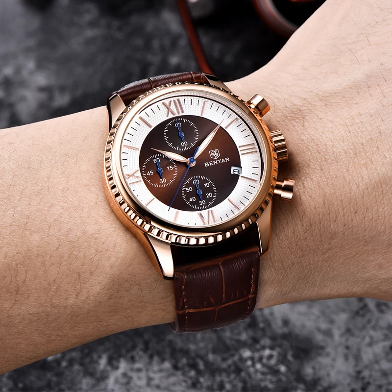 BENYAR мужские часы модные/спортивные/кварцевые наручные Топ бренд роскошные