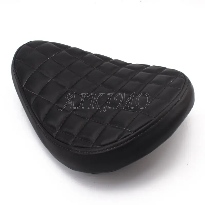 Черное кожаное сиденье для мотоцикла в стиле ретро Solo Seat + стальной поворотный