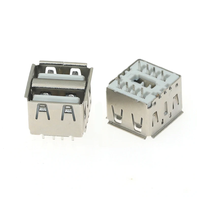

10pcs/lot double-layer A-type in-line female USB 2.0 8-pin DIP 30V 1.5A connector warp port socket electrical terminal tail plug