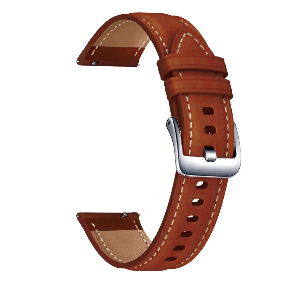 Фото Ремешок кожаный для Samsung Watch 3 45 мм, браслет для Galaxy 46 мм Gear S3 Huawei watch gt 2e Magic gt2 46 мм, 22 мм №4