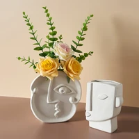 nordic ins home decor ceramic vase for dried flowers human face design decoration home vase white vase aesthetic room decor