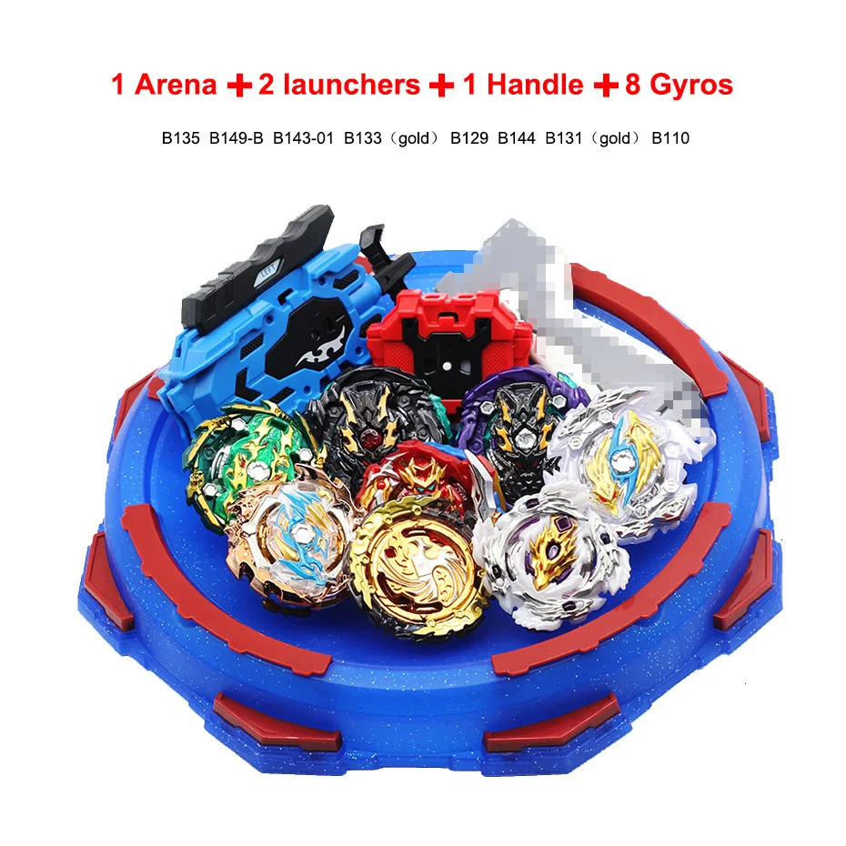 Takara Tomy Bey Bay Burst игрушки с пусковым устройством стартер Арена игрушка Металл Fusion Бог спиннинг Топ стадион лезвия игрушки новые - Цвет: 8pcs set 08