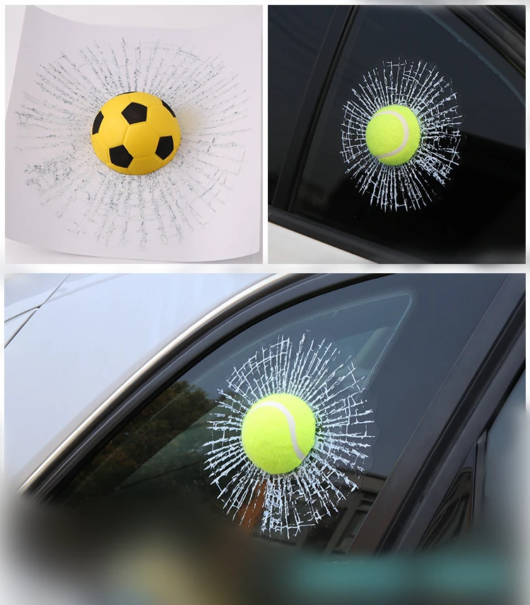 3D черный 8 мяч для бассейна разбитое окно стеклянная наклейка трещин