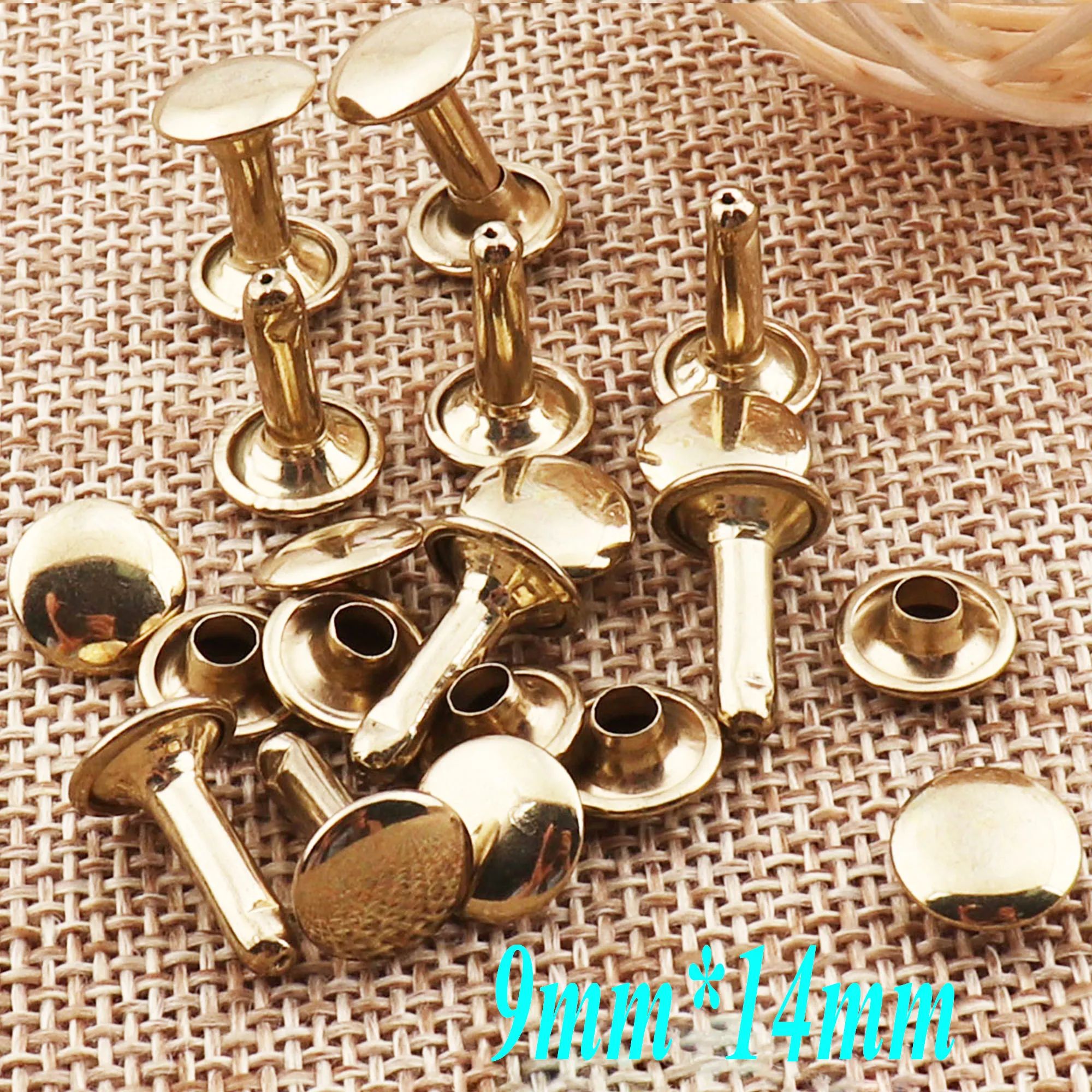 100 комплектов бронзовые заклепки с двойной крышкой кожа искусственная крепежные