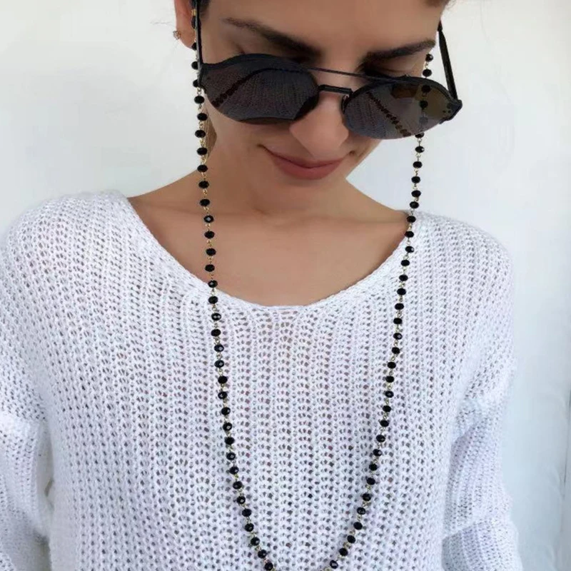 

Minimalist Style Balck Bead Chain Eyeglass Chain Lanyard Reading Glasses Chains Women Accessories Sunglasses Hold Straps Cords