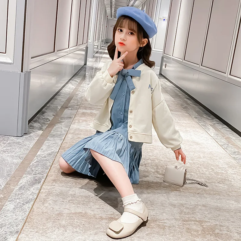

Children's clothing girls suit 2021 new fashion trend cute two-piece dress