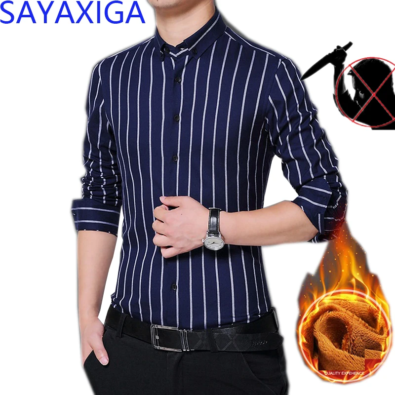 Зимняя полосатая рубашка с защитой от ударов ножом тактическая Мужская для