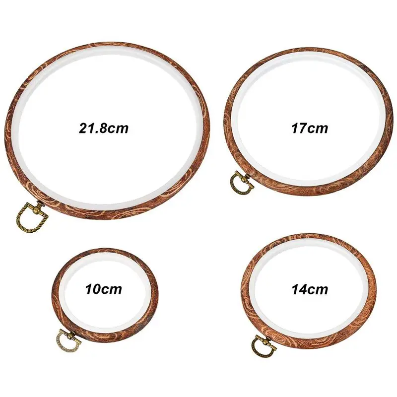 4 Pieces Embroidery Hoop Cross Stitch Hoops Imitated Wood Circle for Art Craft Handy Sewing and Hanging | Дом и сад