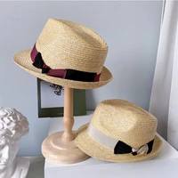 elegant womens summer hat sun protection cap female flat top jazz hat curved brim wide brim hat bow straw hat beach hat sun hat