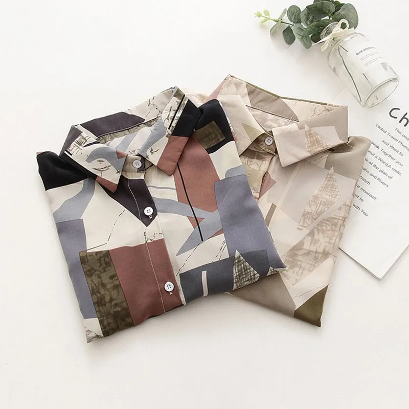 

Women Short Sleeve Casual Shirt Harajuku Beach Blouse Shirt Summer Print Women Blouse Loose Tops