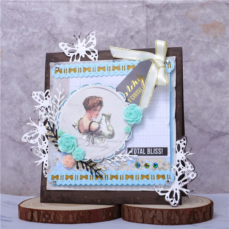 Eastshape бант с волнистыми гранями умирает кружево металлический Трафаретный