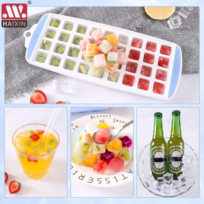 

12/21/36 Grids Ice Cube Tray Plastic Ice Cube Maker Sphere Mold for Cocktail Juice Whiskey Ice Cube TrayWith Lid Kitchen Tool