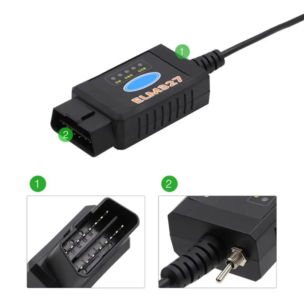 Диагностический сканер ELM327 USB OBD2 модифицированный подходит для Ford MS-CAN Mazda Forscan |