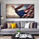 Картина на холсте с американским флагом и орлом