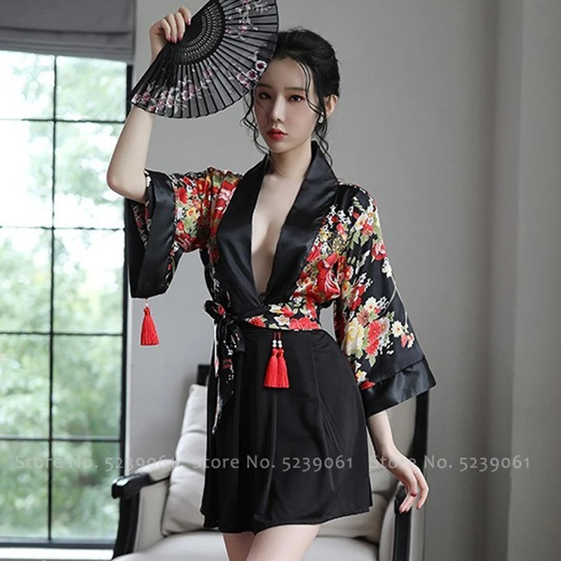 Женские сандалии Стиль юката кимоно равномерное сексуальное женское белье с