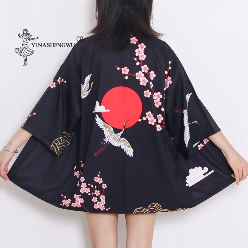 

Japanese Style Samurai Kimono Streetwear Women Cardigan Harajuku Anime Robe New Traditional Clothes Summer Sun Protective Jacket