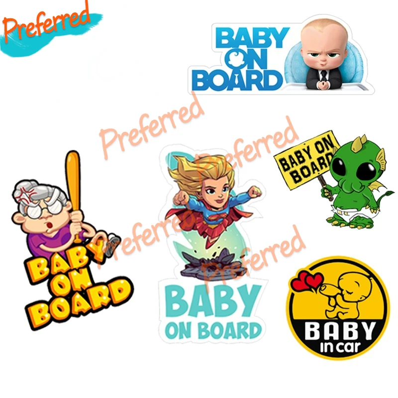 

Cartoon Anime Baby In Car Stickers Baby on Board Decal Motocross Racing Laptop Helmet Trunk Wall Vinyl Car Sticker Die Cutting