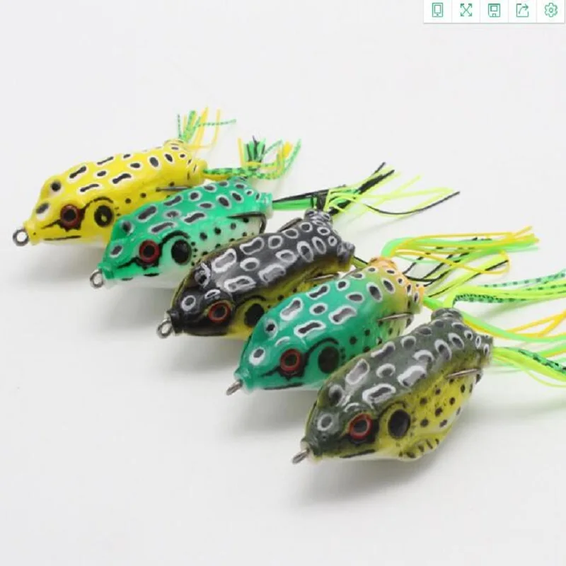 Рыболовная блесна в виде лягушки 1 коробка (5 шт.) двойной крюк с колючей