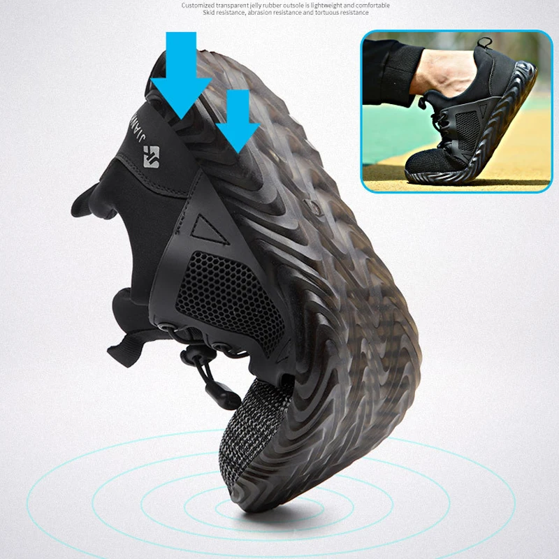 Мужская защитная обувь рабочие ботинки мужская дышащая конструкция мужские