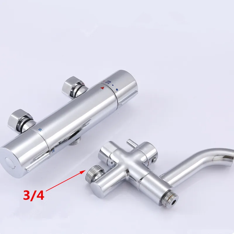 

Hot Sale Thermostatic Shower Faucet Thermostatic Mixing Valve Chrome Polish Thermostatic Mixer Body Wall Mounted bathroom faucet