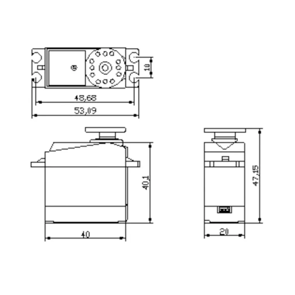 

1pcs Digital Servo 20KG 180' Waterproof Metal Steering Digital Metal Gear Core Servo with High Torque for RC Car Boat Model Toy