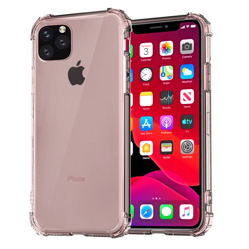 Противоударный силиконовый чехол для iPhone 11 Pro Max X XS Max XR, прозрачный мягкий прозрачный чехол из ТПУ для iPhone, ультратонкая задняя крышка