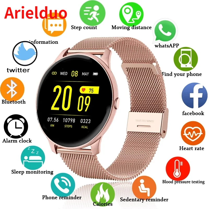 2021 New Waterproof Smart Watch Women Heart Rate Monitoring Health Smart Watch Men Pedometer Fitness Tracker Smart Bracelet