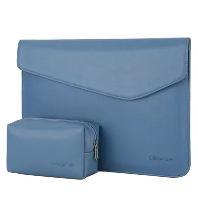 Solid blue sets Водонепроницаемые гладкие Мультяшные Сумки из искусственной кожи для ноутбука Macbook Air 13 Сумка Pro 14 15 чехол для сенсорной панели ультратонкий женский чехол - Цвет: Solid blue sets