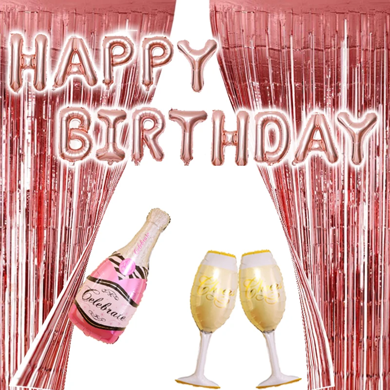 Розовое золото 40 дюймов шар 16 С Днем Рождения Фольга Письмо День украшения для
