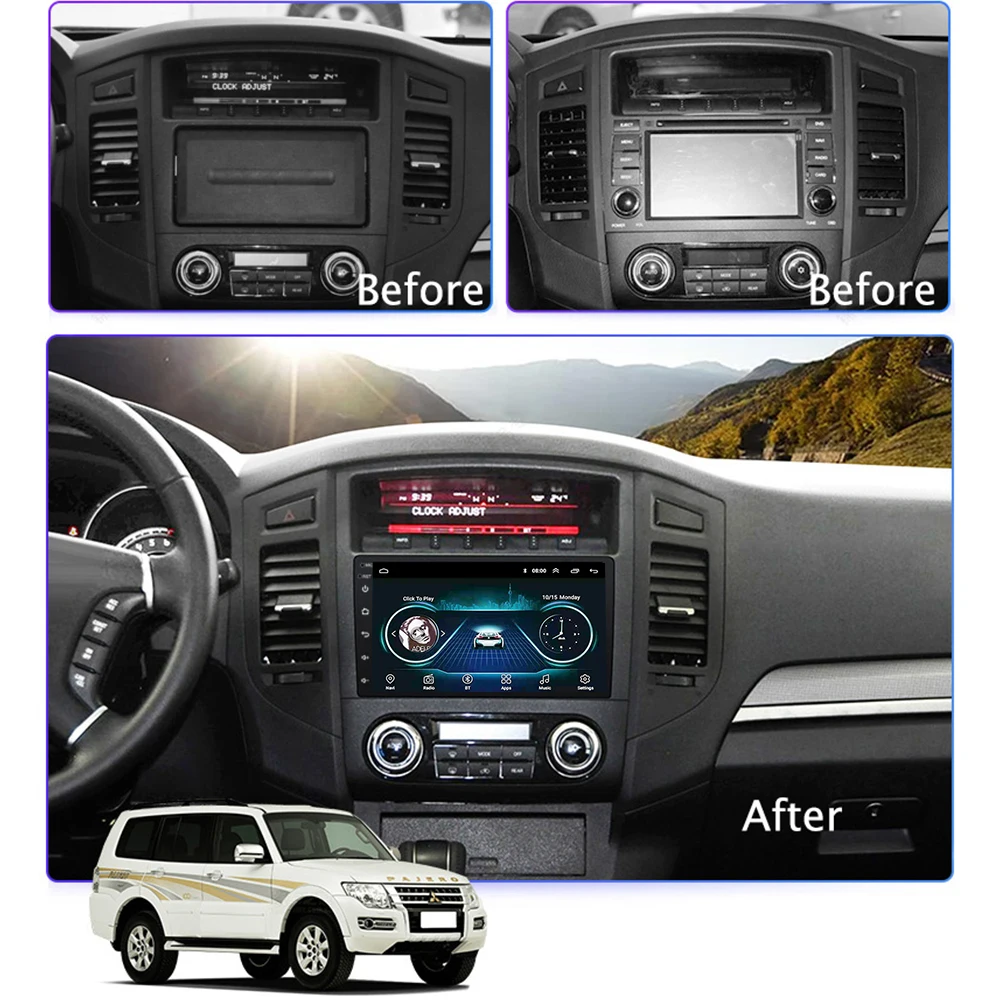 Easteregg 9 дюймов Android 10 RDS DSP 2 Din Автомобильный мультимедийный плеер для Mitsubishi Pajero 2006