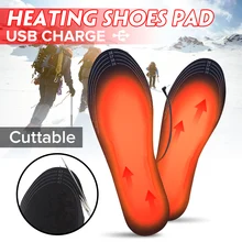1 пара Cuttable Powered электрические Обогреваемые стельки для обуви теплее для ног новое зимнее USB зарядное устройство нагревательная стелька для кемпинга на открытом воздухе