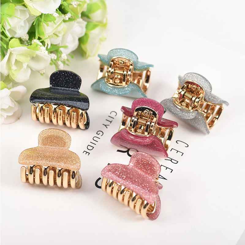

1pcs Glitter Acrylic Crabs Hairpins Women Noble Shiny For Girl Hair Accessories Valentine's Day Hair Accessories