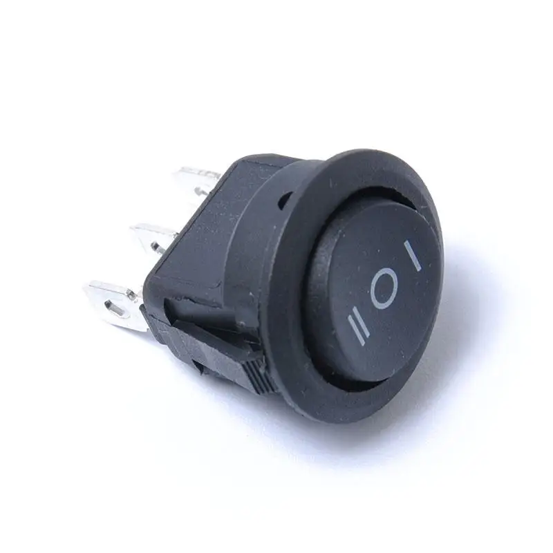 5 шт./компл. 23 мм круглый черный 3 Pin 10A/125V 6A/250V AC положения Spdt ВКЛ-ВЫКЛ-ВКЛ кулисный