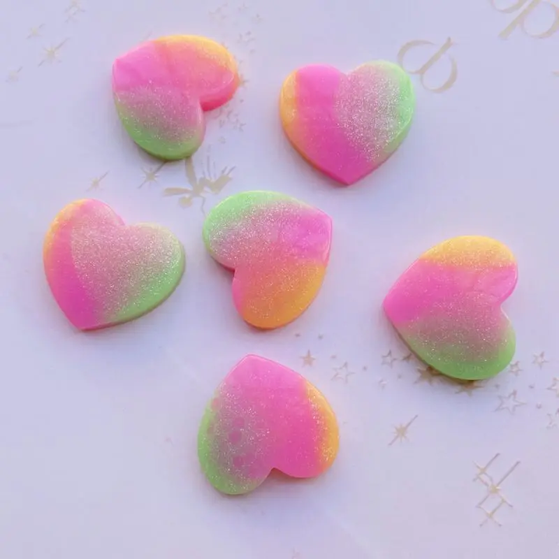

12Pcs Resin Mixed Bling heart-shaped Decoration Crafts Flatback Embellishments For Scrapbooking Beads Diy Accessories