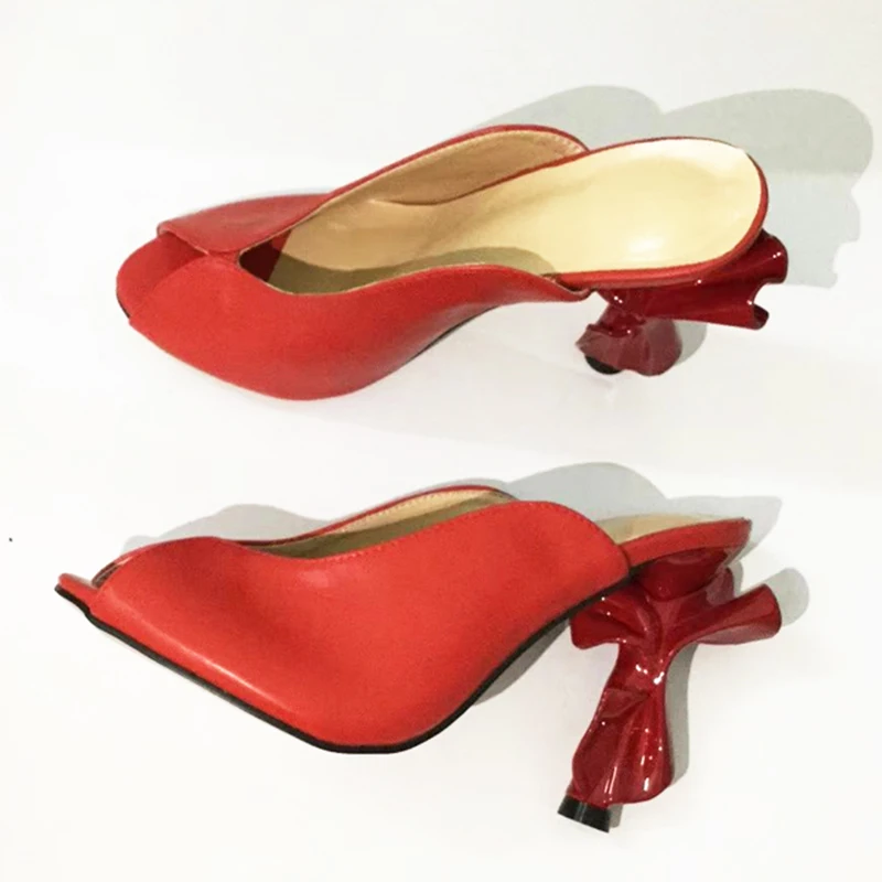 Летние сексуальные женские тапочки с открытым носком Необычные босоножки на