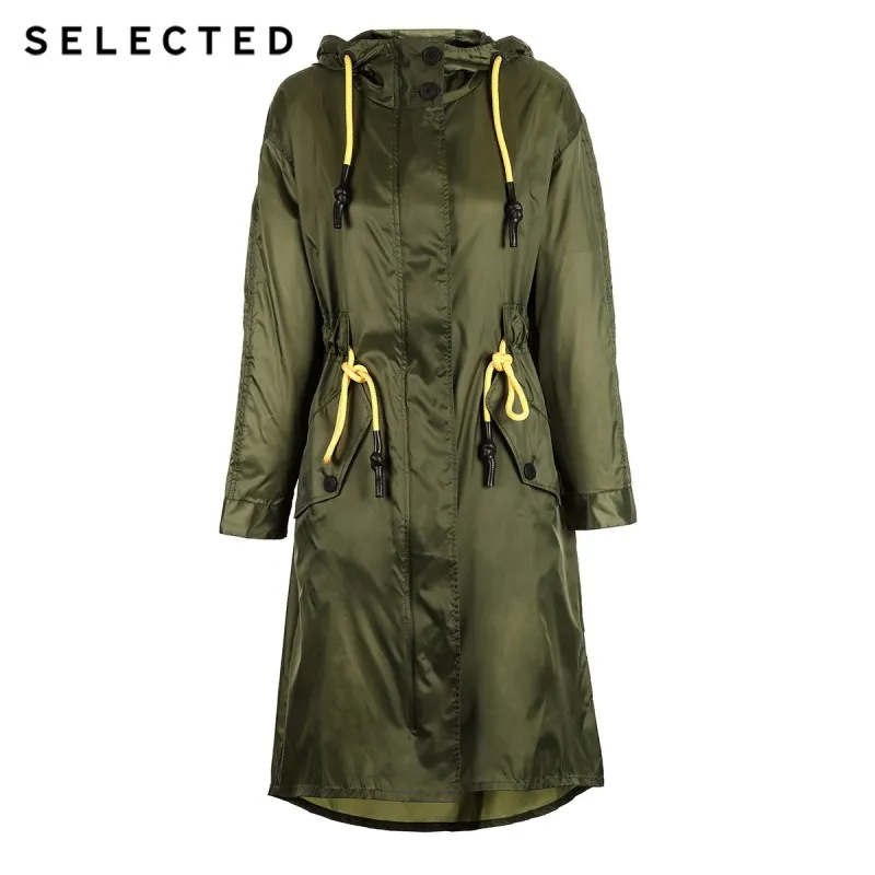 Женское приталенное пальто средней длины с капюшоном Размеры S  419121504