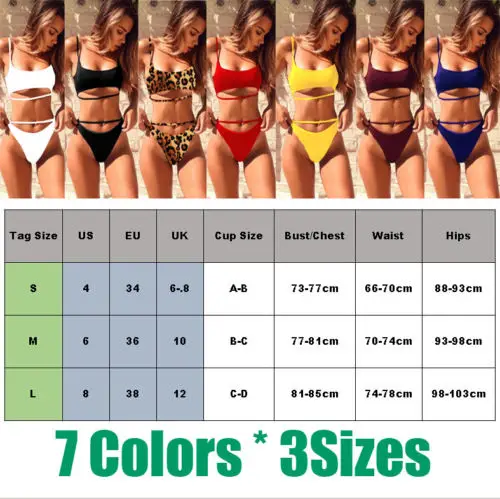 

2020 Fashion Women Lady Bandage Bikini Set Suit Summer Hot Ladies Soild Color Push-up Padded Swimsuit Bathing Swimwear