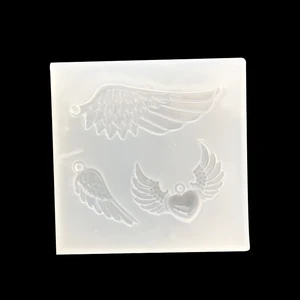 УФ-отверждаемая эпоксидная смола, ювелирное изделие, Жидкая силиконовая форма, ангельское крыло, сердце, силиконовая смола, форма, ювелирное изделие, серьги, кулон, сделай сам, ремесло