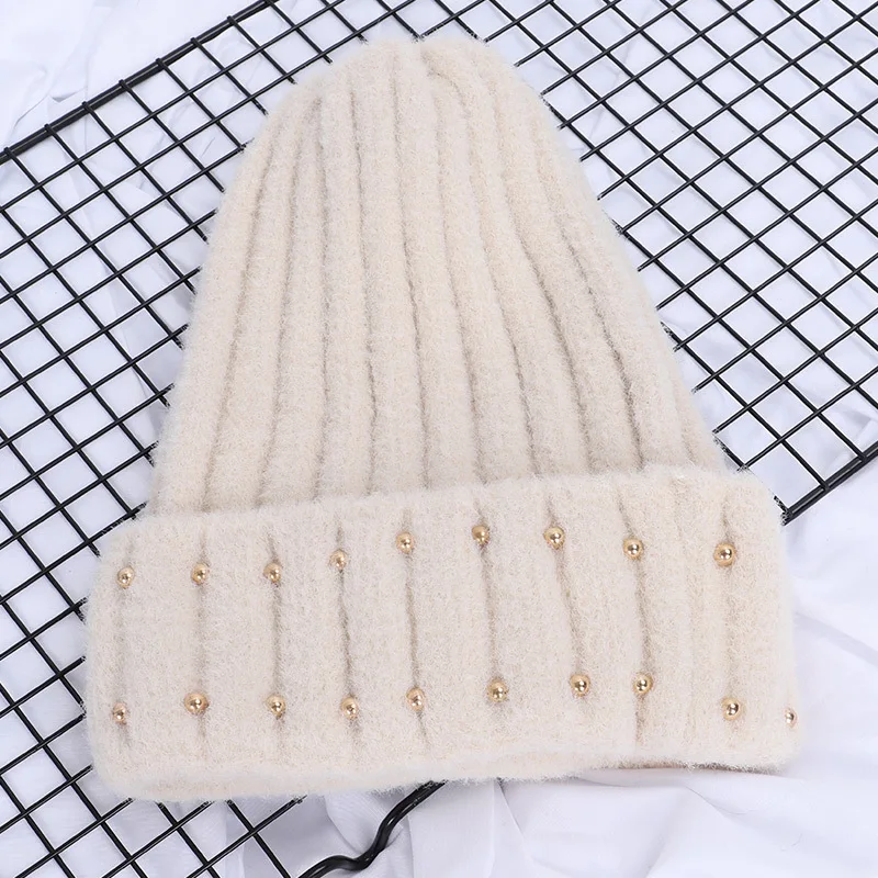 Зимняя шерстяная шапка женские облегающие шапки мягкая из мохера Женская